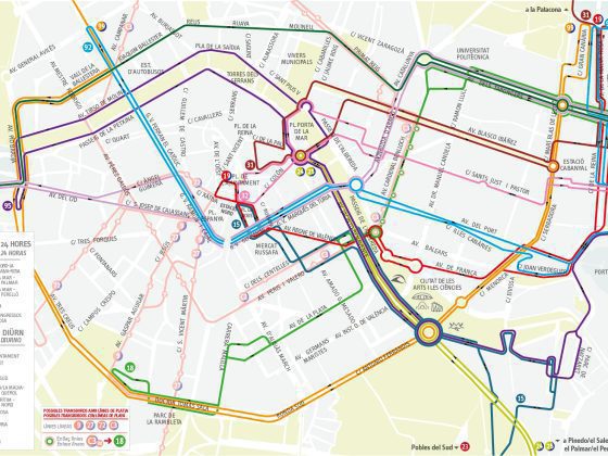 Imagen plano con los servicios de playa EMT