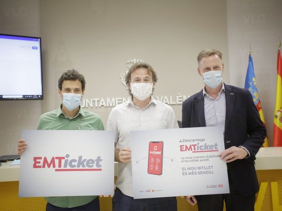 Imagen del nuevo billete sencillo EMT COVID-19