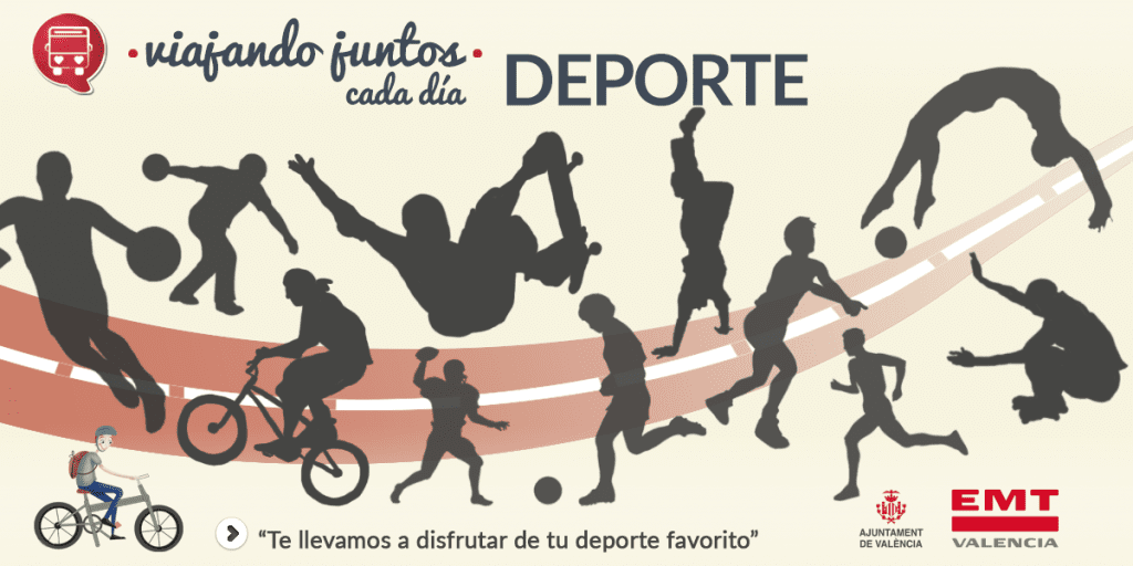 Imagen cartel Deporte. Viajando juntos cada día EMT Valencia
