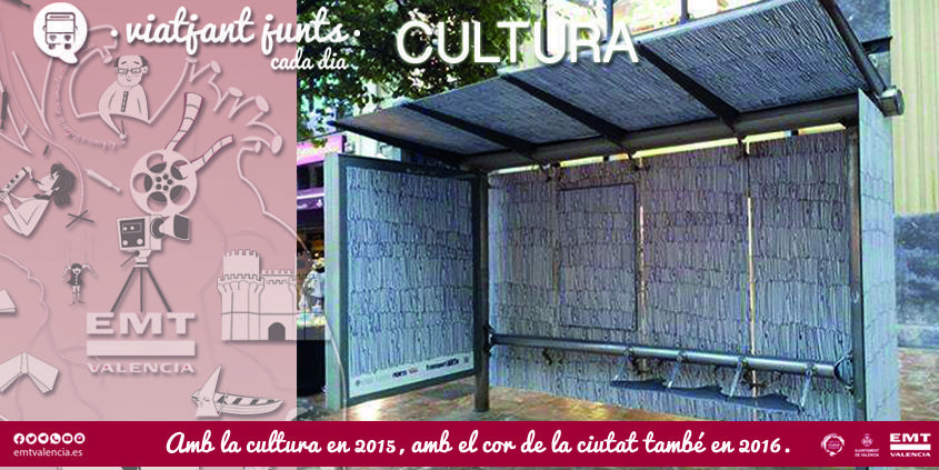 Imagen del cartel "Cultura" viatjant junts cada dia de la EMT Valencia