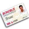 La tarjeta Bonobus Personalizat vista desde arriba con un usuario ficticio de ejemplo